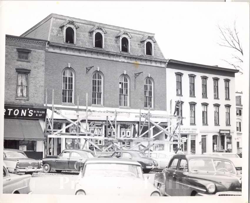 Renovation of Scollard Opera House: Removal of dormers and cast iron works The Scollard Opera House on West Park Row Dr. J. L. Scollard